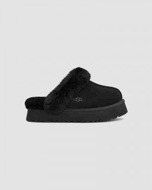 Kapcie UGG Disquette Dziecięce Czarne | PLW8527N