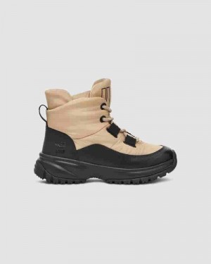 Kozaki UGG Weather Yose Puffer Koronkowe Damskie Musztardowe | PLT8741C